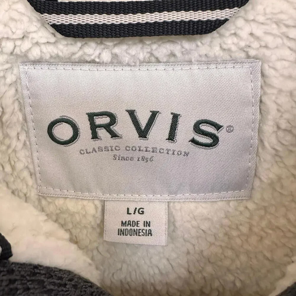 Orvis Men's Quarter Zip Fleece‎ Lined Pullover Large